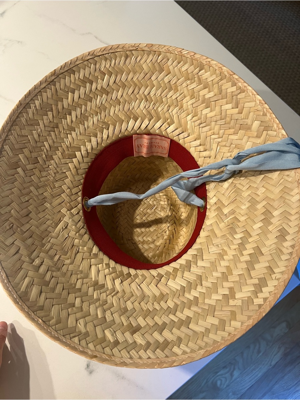 Sarah Bray Bermuda SUN HAT - LONG LIGHT BLUE GROSGRAIN RIBBON - Picture 3 of 5
